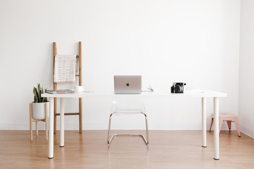 Warm modern career workspace